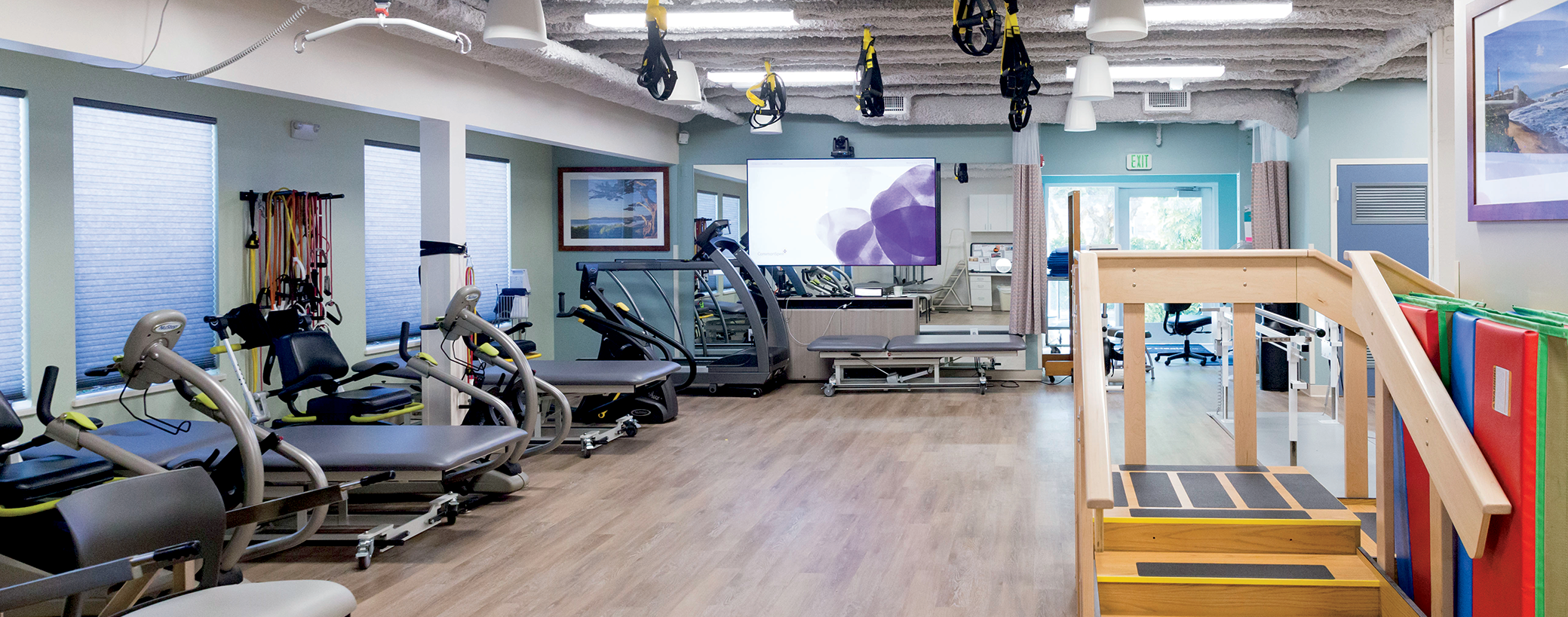 Wellness Center Gym Room with Rehabilitation Equipment